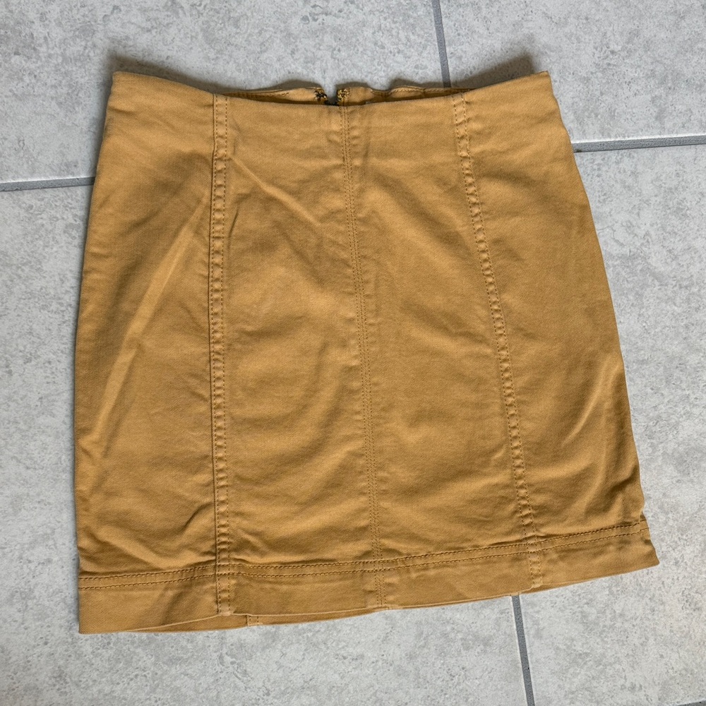 Mustard Yellow Denim Mini Skirt